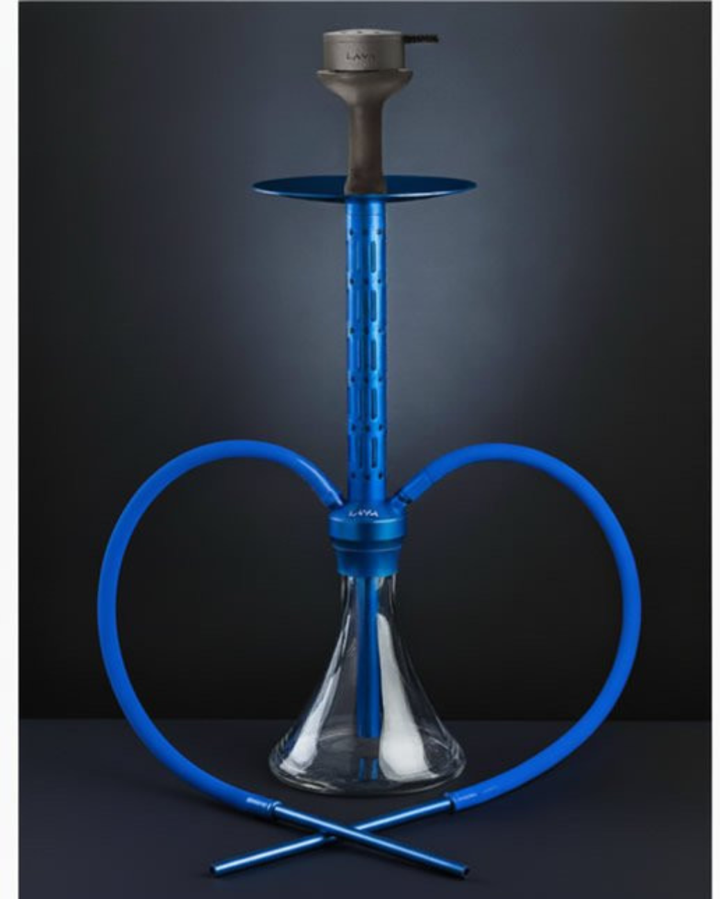 Nahaufnahme des eloxierten Rauchrohrs der Lava UNITED Shisha mit Klickverschluss