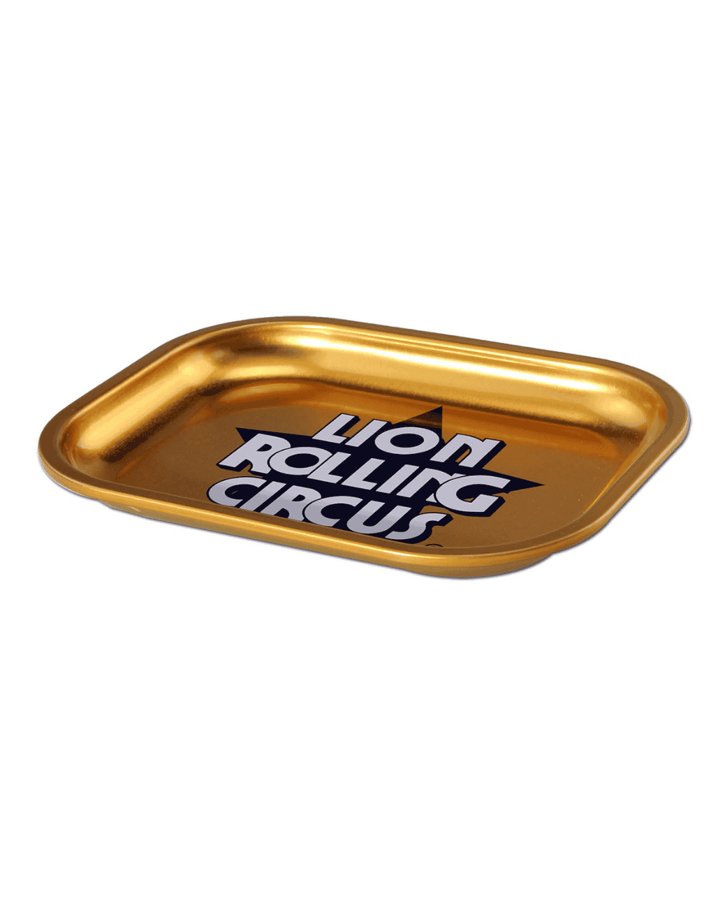 Lion Rolling Circus Rolling Tray – Metall mit GOLD-Motiv | 180 x 140 mm