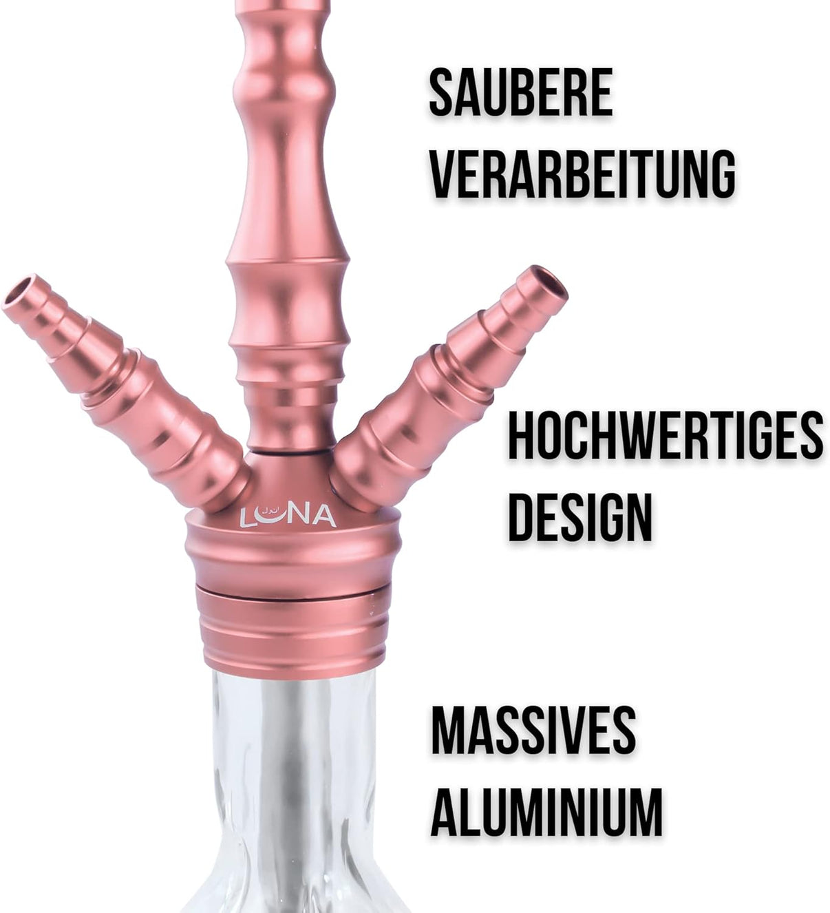 Schöne Luna Shisha Komplettset - Minima 2.0 mit Schlauch, passendem Mundstück und Kopf. Zum Rauchen von Shishatabak.