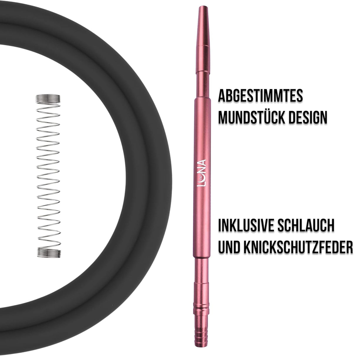 Schöne Luna Shisha Komplettset - Minima 2.0 mit Schlauch, passendem Mundstück und Kopf. Zum Rauchen von Shishatabak.