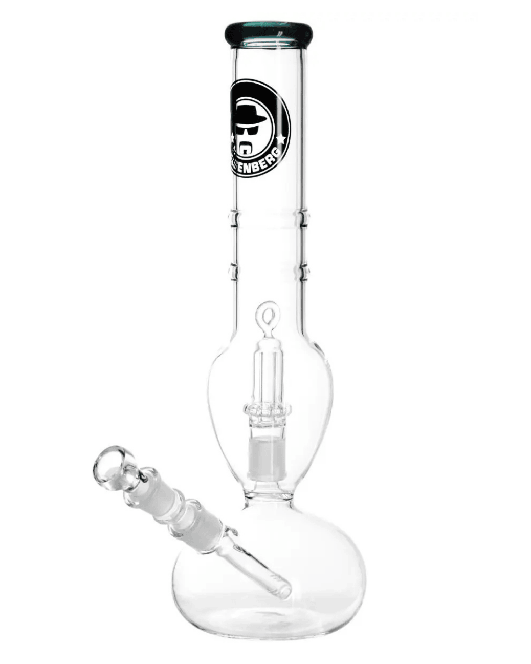 Gesamtansicht der Mad Professor Heisenberg Glasbong mit einzigartigem Design und milderem Genuss.