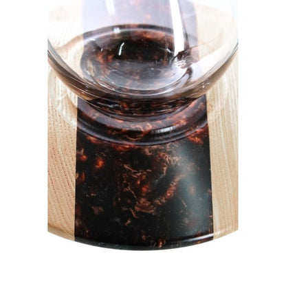 Madera Chida - Gaia Shisha Glasbowl mit schönem Muster auf Holzteller