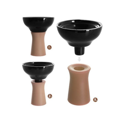 Elegante Madera Chida Pluto Shisha von Kaya mit Schlauch, passendem Mundstück und Kopf. Zum Rauchen von Shishatabak