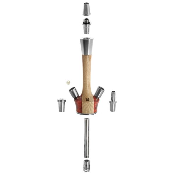 Elegante Madera Chida Pluto Shisha von Kaya mit Schlauch, passendem Mundstück und Kopf. Zum Rauchen von Shishatabak