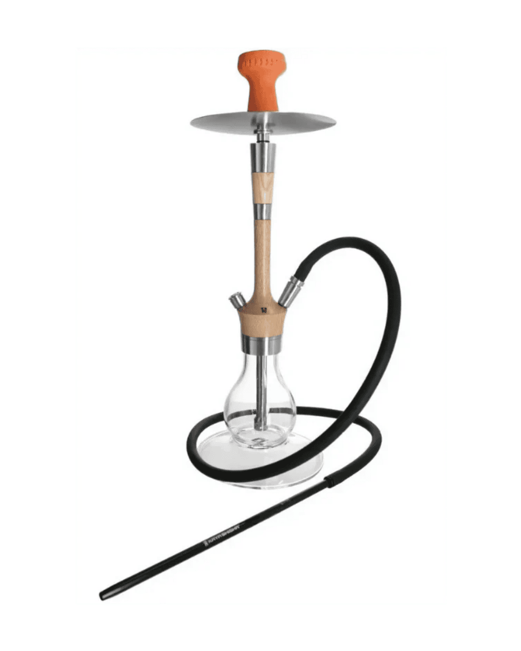Elegante Madera X² SILVER - Ash Shisha von Kaya mit Schlauch, passendem Mundstück und Kopf. Zum Rauchen von Shishatabak.