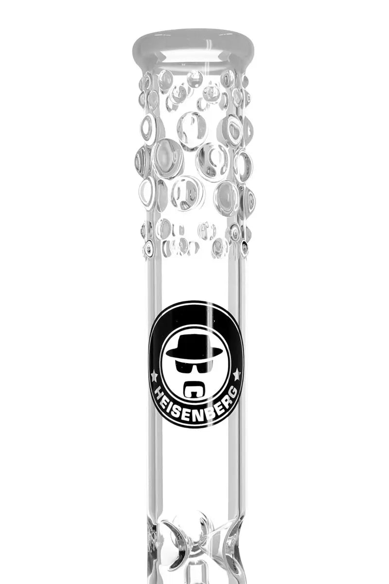 Schöne Mahony Illusion Single Perc Glasbong mit Kickloch, passendem Chillum/Kupplung von Heisenberg zum Rauchen von Kräutern