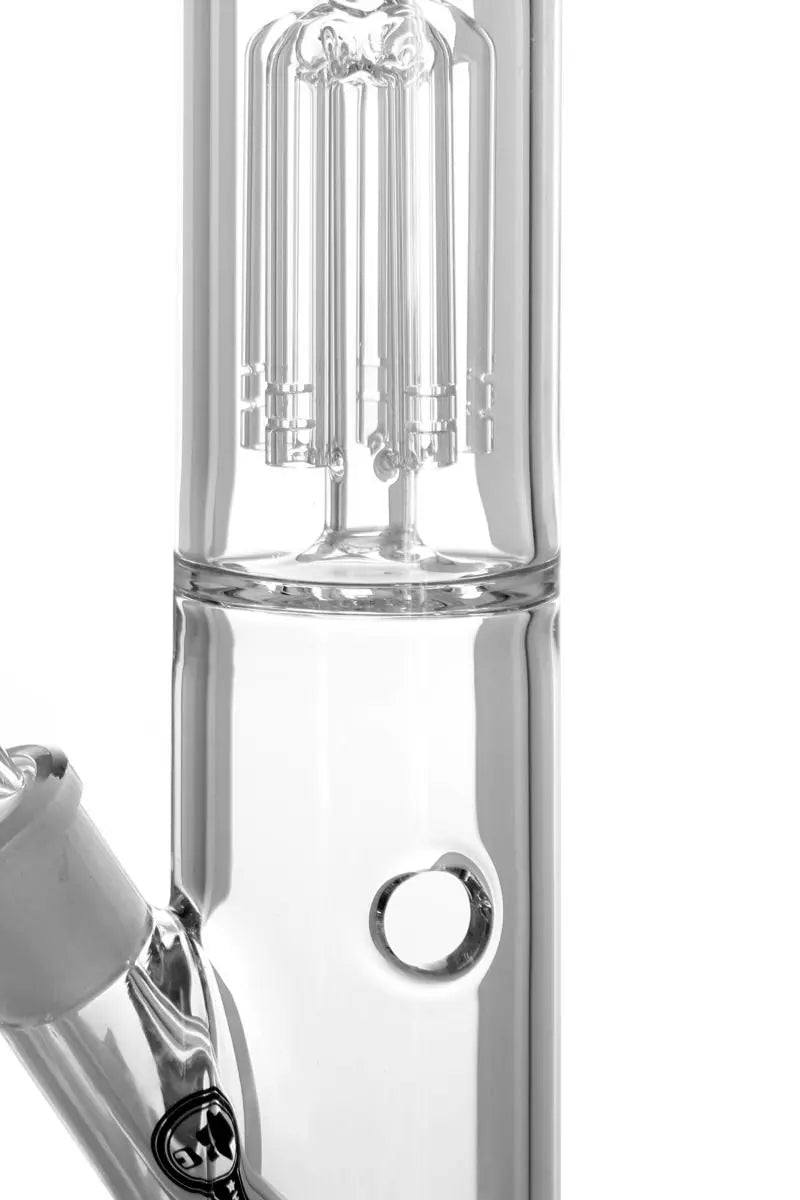 Schöne Mahony Illusion Single Perc Glasbong mit Kickloch, passendem Chillum/Kupplung von Heisenberg zum Rauchen von Kräutern