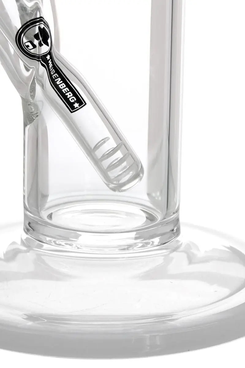 Schöne Mahony Illusion Single Perc Glasbong mit Kickloch, passendem Chillum/Kupplung von Heisenberg zum Rauchen von Kräutern
