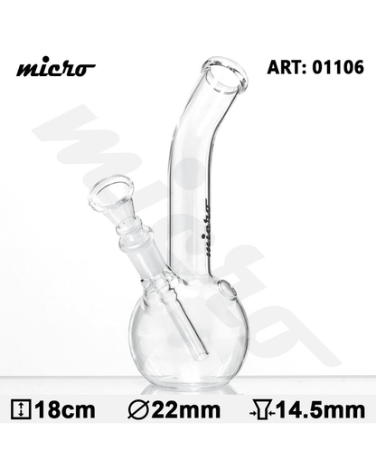 Nahaufnahme des Kicklochs und des Schiebe-Mundstück-Rings der Micro Bouncer Glasbong