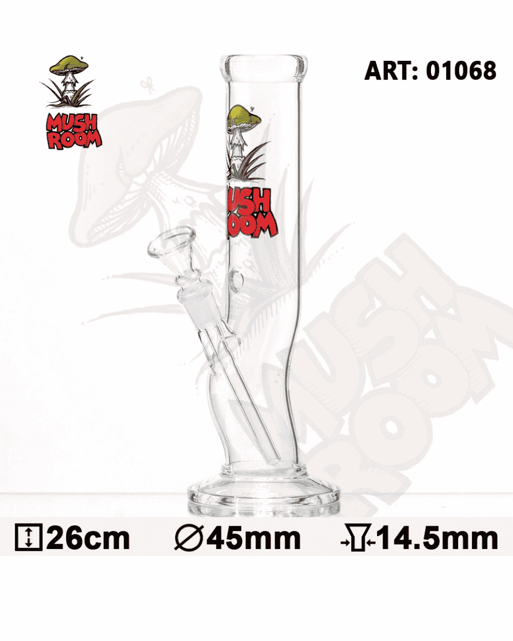 Nahaufnahme des dicken Mundstückrings der Mushroom Bolt Glasbong, der für einen komfortablen Griff sorgt.