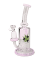 Detailansicht des Kegperkolators im Black Leaf Recycle/Incycle Bubbler aus lila Borosilikatglas