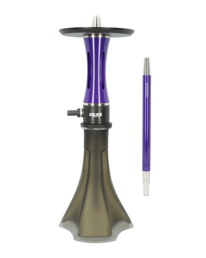 Nahaufnahme des lasergelaserten OVO-Musters auf dem Aluminium-Aschenbecher der Shisha