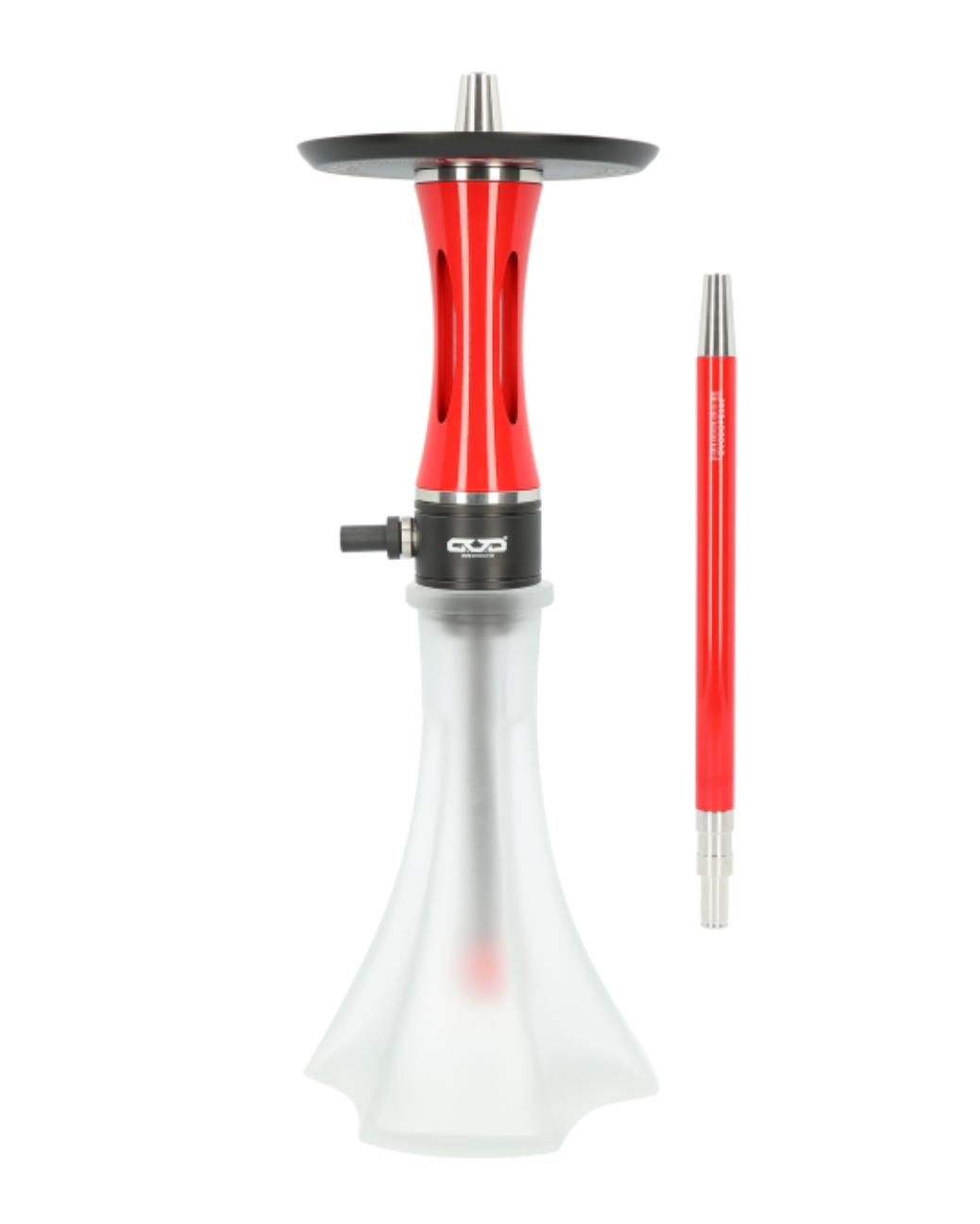 Komplettansicht der OVO V2 DOPE 360 Shisha in Blau mit allen Komponenten