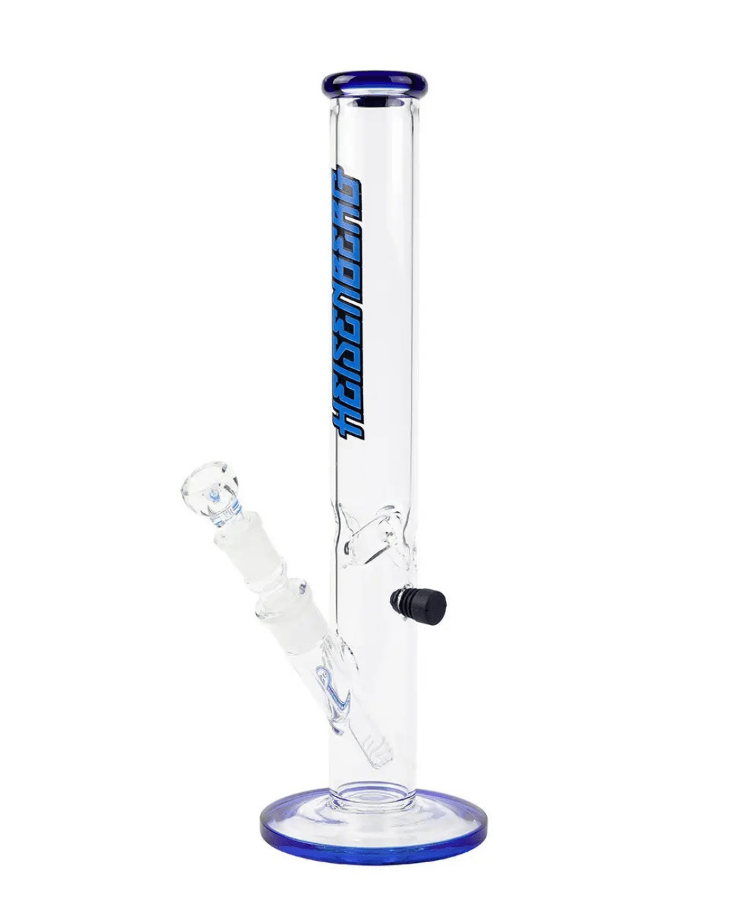 Seitenansicht der Payday 3.0 Glasbong von Heisenberg mit einer Höhe von 36 cm und einem Durchmesser von 4 cm