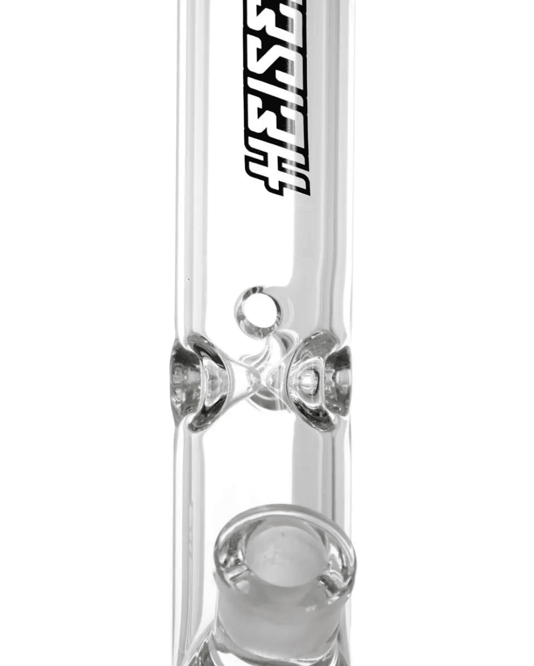 Nahaufnahme der Eiskerben der Payday Black 5mm XL Bong, ideal für kühlen Rauchgenuss.