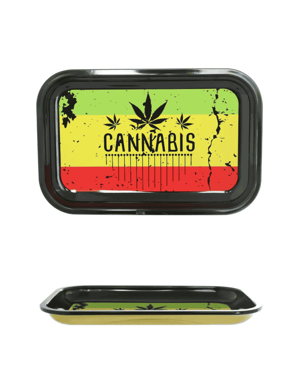 Bong-Rolling Tray/Mischblatt CANNABIS Drehtablett, 28,5 x 18,5 cm