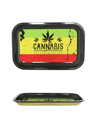 Bong-Rolling Tray/Mischblatt CANNABIS Drehtablett, 28,5 x 18,5 cm