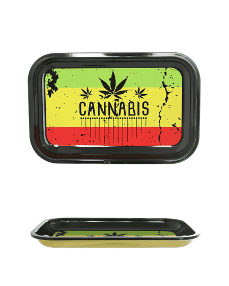 Bong-Rolling Tray/Mischblatt CANNABIS Drehtablett, 28,5 x 18,5 cm