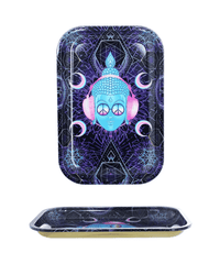 Bong-Rolling Tray/Mischblatt PEACE Drehtablett, 28,5 x 18,5 cm