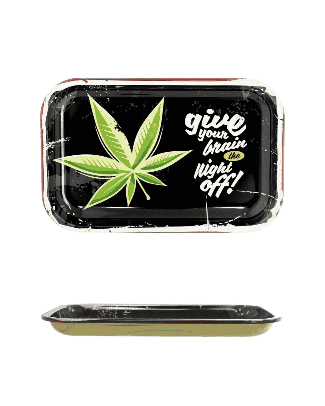 Bong-Rolling Tray/Mischblatt BRAIN Small Drehtablett, 18 x 12,5 cm