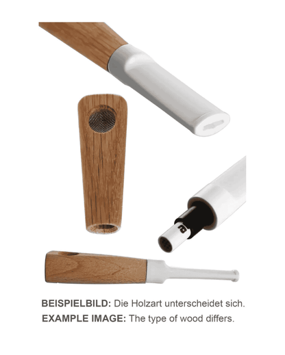 Pipe en bois Heisenberg en frêne blanc (clair) dans un ensemble