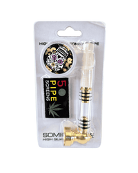 Pipe à tabac en métal + grinder et 5 grilles