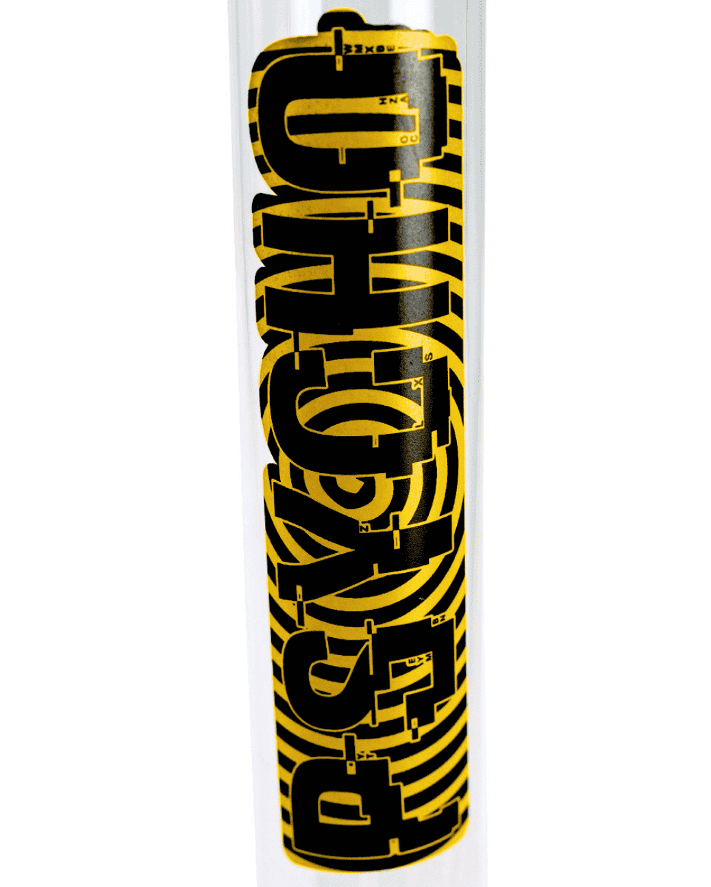 Ansicht der stabilen Basis der Psycho Bong Glass mit einer Höhe von 40cm