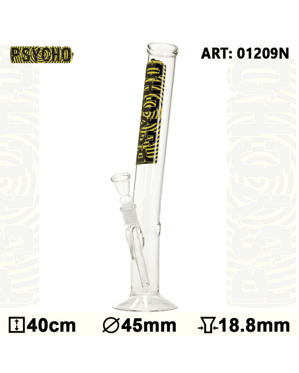 Detailaufnahme des Mundstücks der Psycho Bong Glass mit einem Schliff von 18.8mm