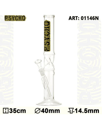 Detailansicht der abnehmbaren Schale und des Chillums der Psycho Glasbong.