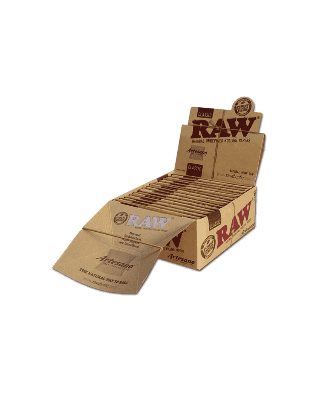 RAW Classic Artesano KSS Papers mit Tips, offenes Heft mit Papierschale und Magnetverschluss