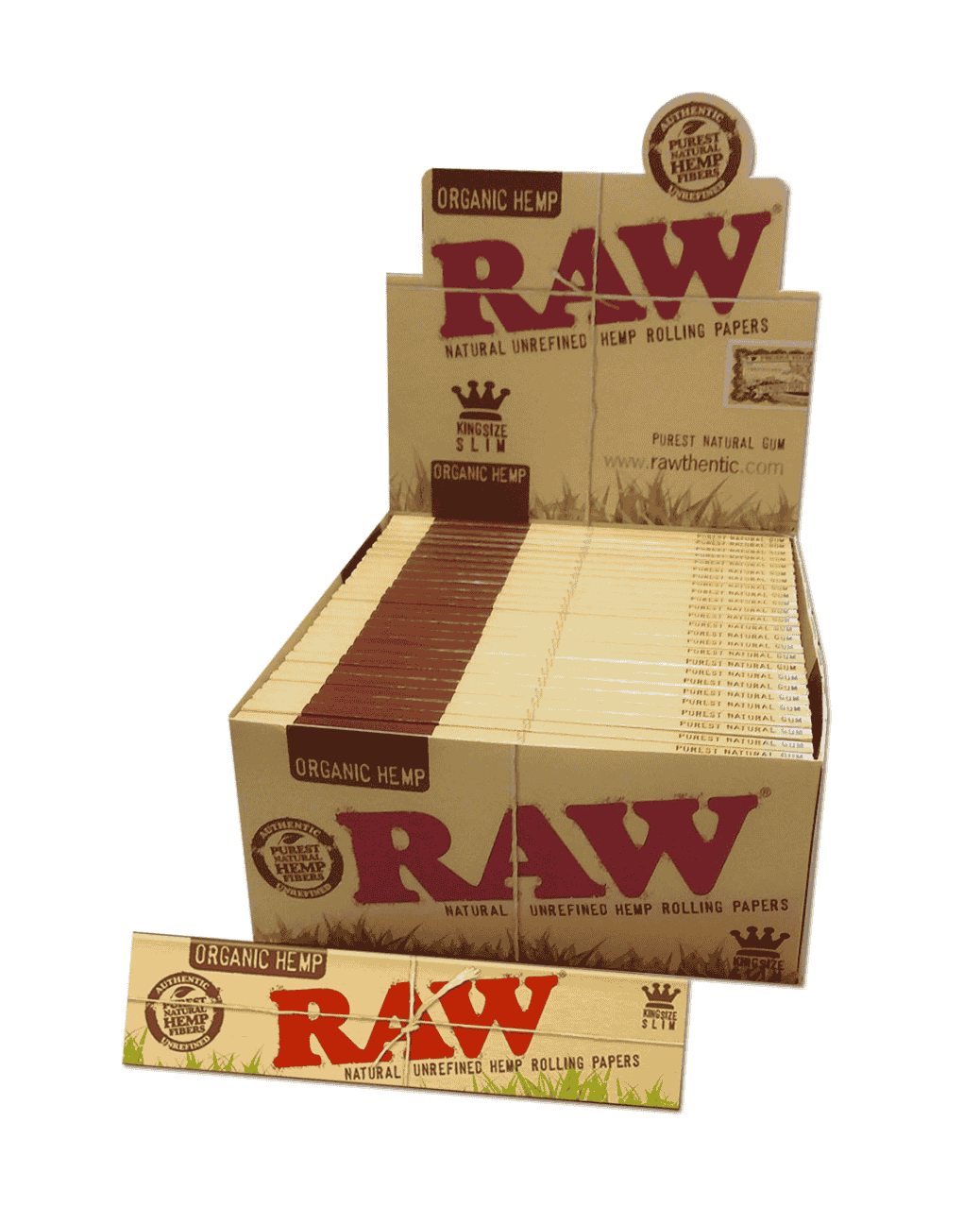 RAW Organic Hemp Papers – ungebleichtes Hanfpapier im King Size Slim Format