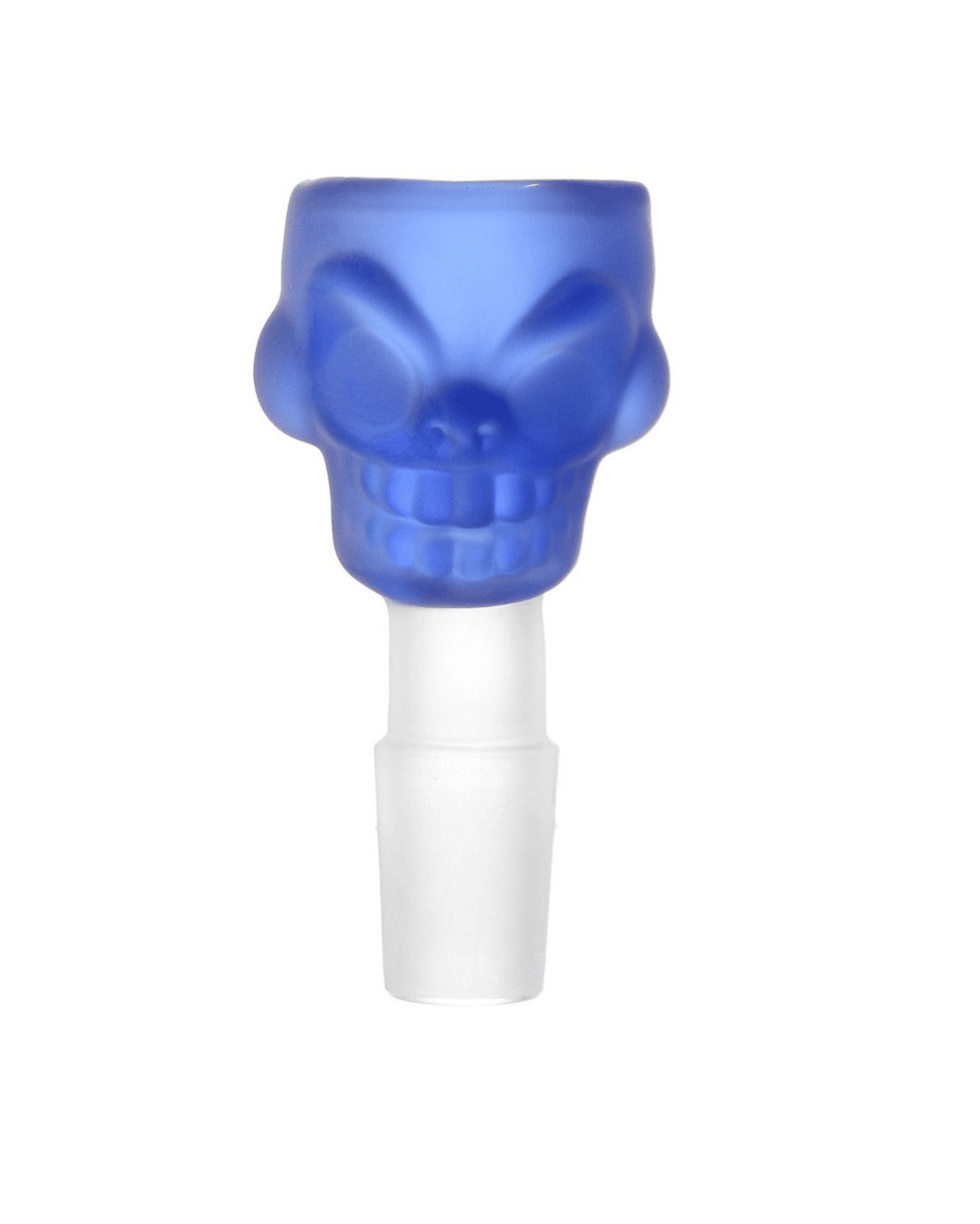 Rückansicht der Skull Bowl Sandblasted 18.8 in Blau, die die glatte Oberfläche und das Design hervorhebt
