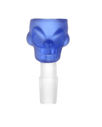 Rückansicht der Skull Bowl Sandblasted 18.8 in Blau, die die glatte Oberfläche und das Design hervorhebt