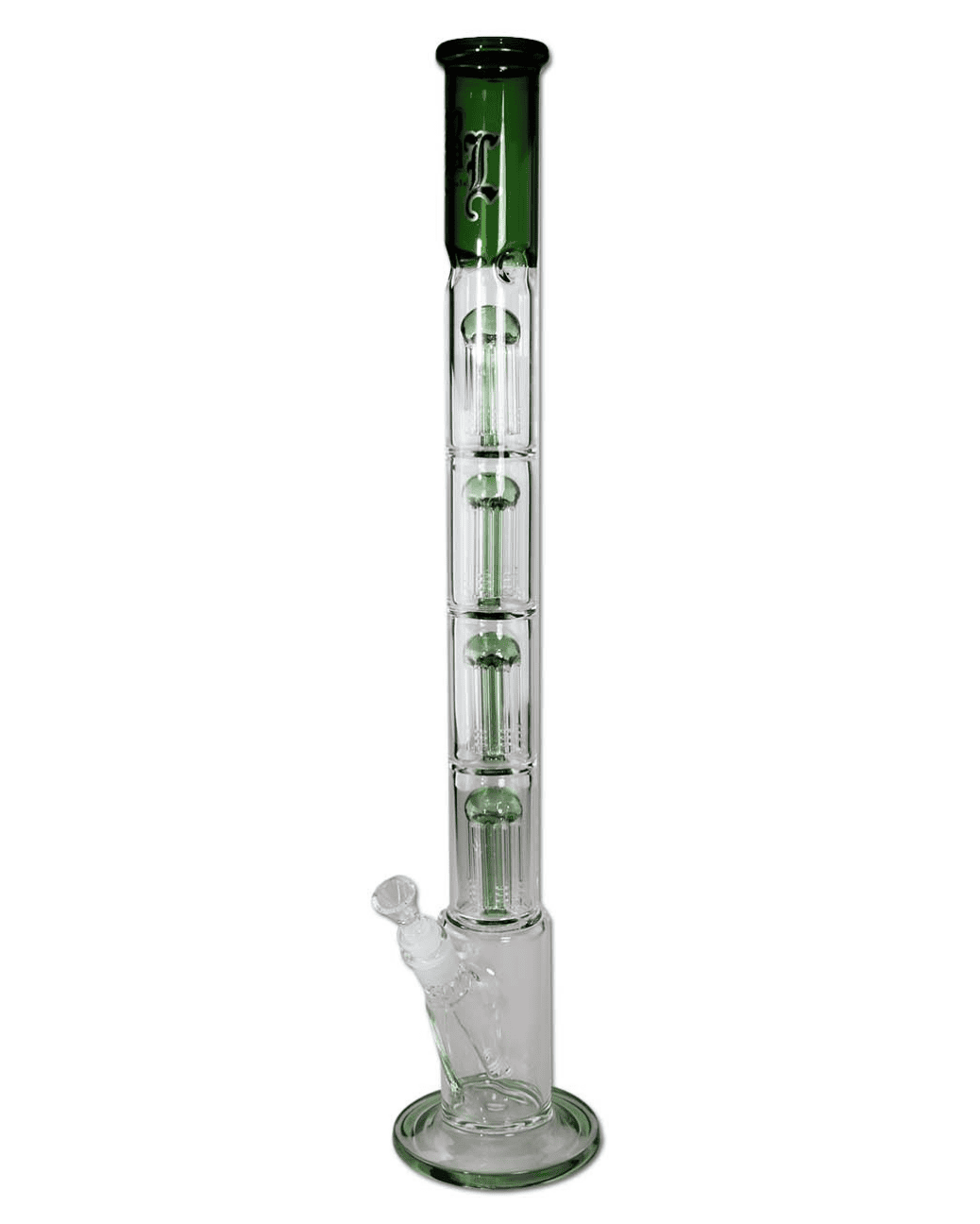 THE SKYSCRAPER 2 Bong Ice Grün - Black Leaf zum Rauchen von Kräuter, extra hoch. 
