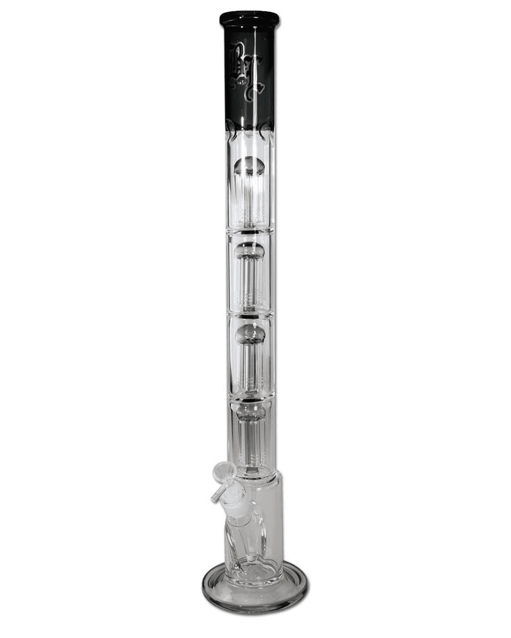 THE SKYSCRAPER 2 Bong Ice Titan - Black Leaf zum Rauchen von Tabak und Kräutern, extra hocch. 