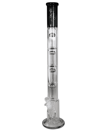 THE SKYSCRAPER 2 Bong Ice Titan - Black Leaf zum Rauchen von Tabak und Kräutern, extra hocch. 