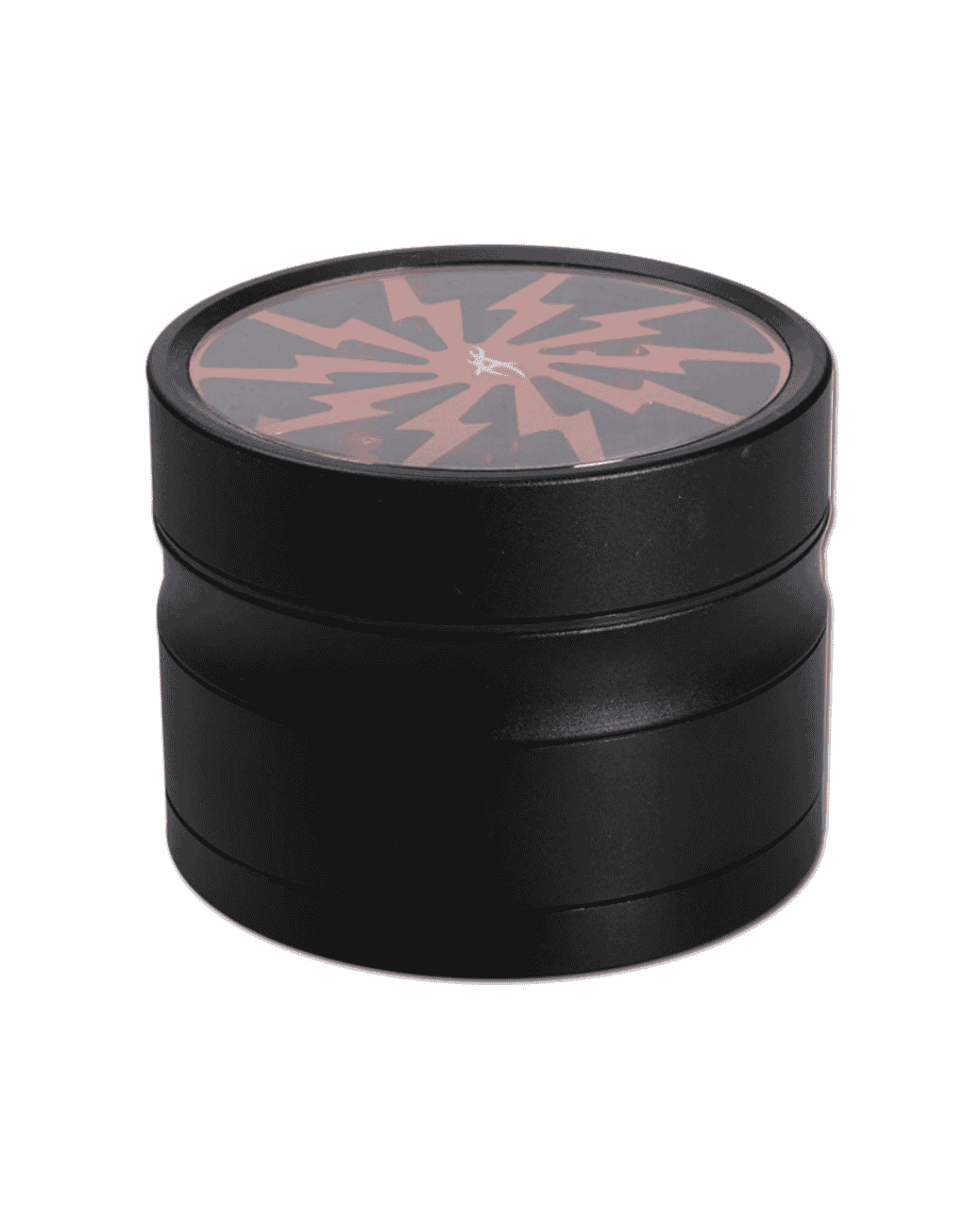 Thorinder Mini Grinder in schwarz-orange mit Sichtdeckel und Diamantzähnen