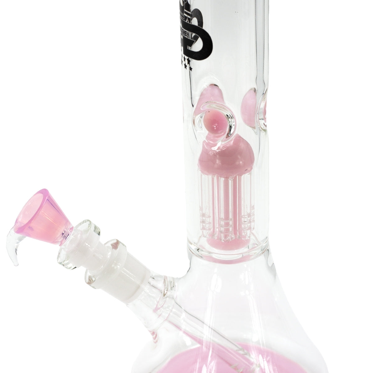 Grace Glass Pink Tree-Arm Percolator Beaker Bong
