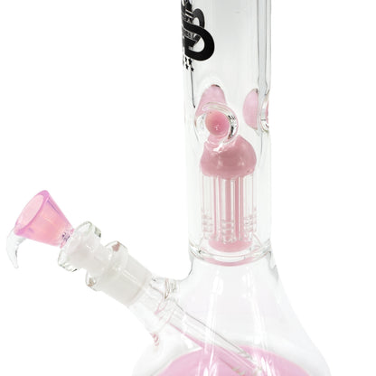 Grace Glass Pink Tree-Arm Percolator Beaker Bong
