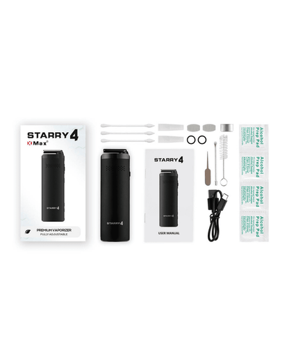 Frontansicht des XMAX STARRY 4 Kit Vaporizers in lila Farbe