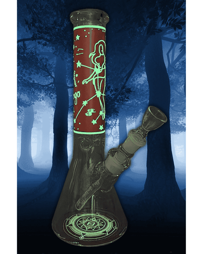 Frontansicht der Zodiac Red Bong mit 35cm Höhe und 7mm Borosilikatglas