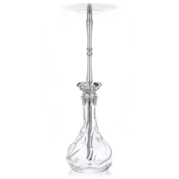 Elegante Aladin Shisha MVP 670 – Wave mit Schlauch, passendem Mundstück und Kopf in Clear. Zum Rauchen von Shishatabak.