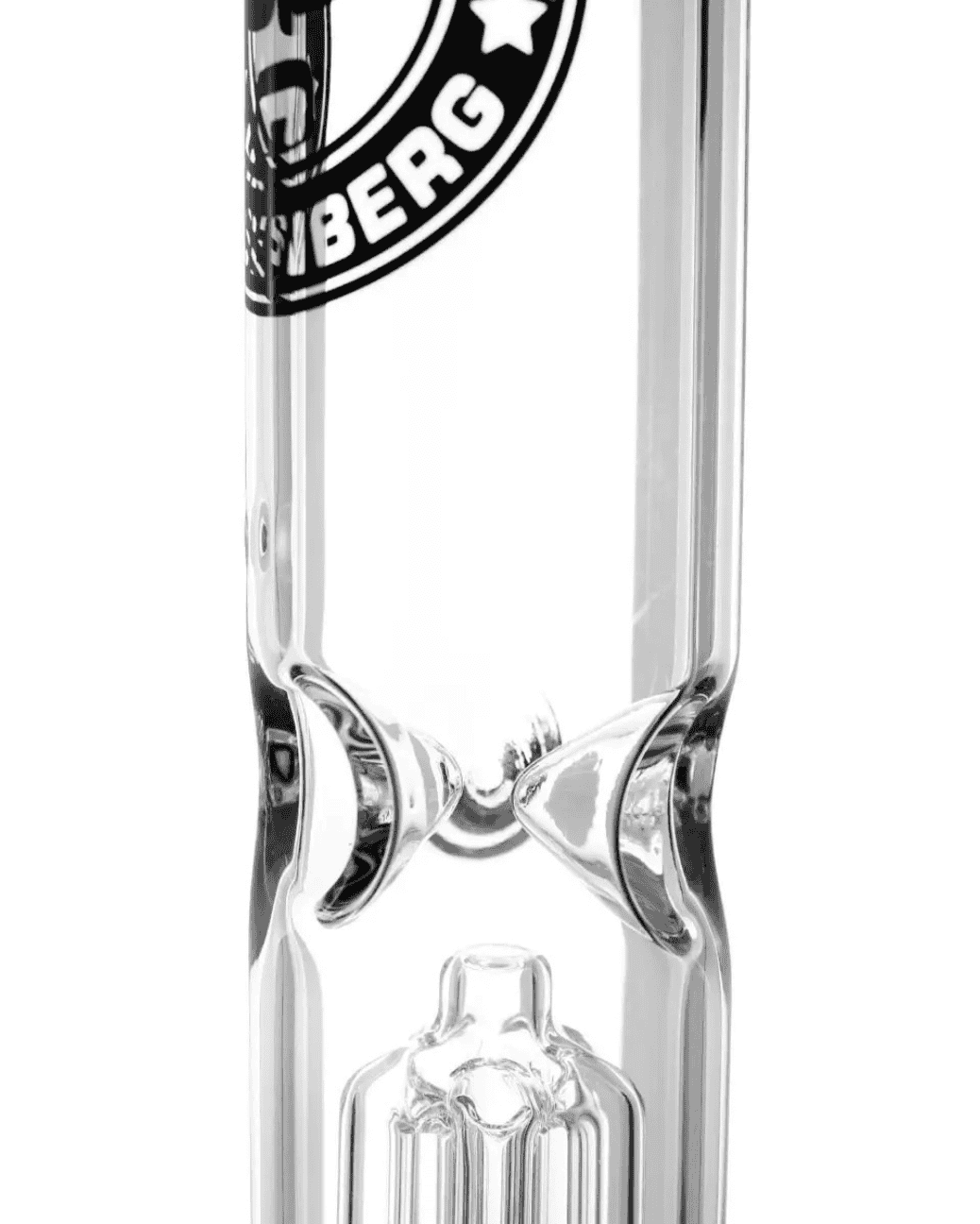 Kickloch mit Silikonstopfen bei der Double Perc Bong