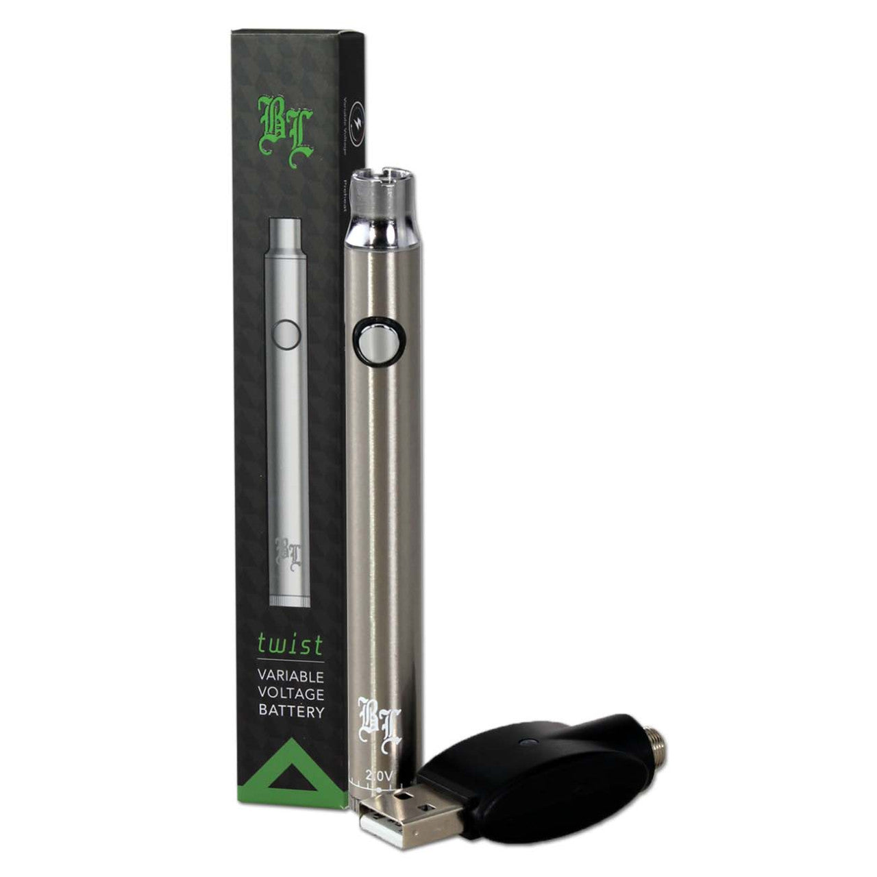 Black Leaf twist Akkuträger 510er Gewinde silber