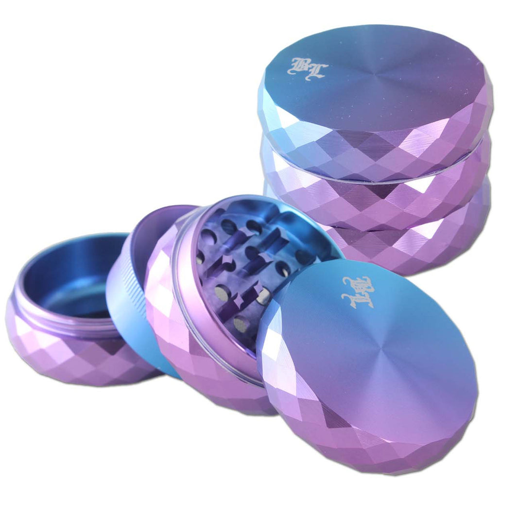 BL Alu Grinder mit Innensieb 4-tlg. blau lila