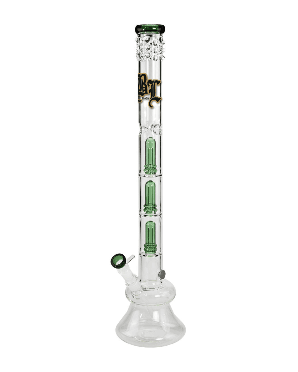 Frontansicht der Black Leaf Mrs Bongbastic Icebong mit 3 Perkolatoren