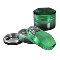 Alu Grinder 4-tlg. grün-schwarz changierend