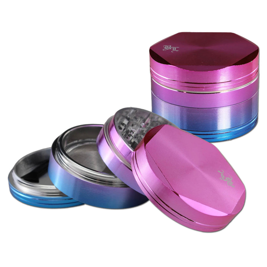 Alu Grinder 4-tlg. pink-blau changierend
