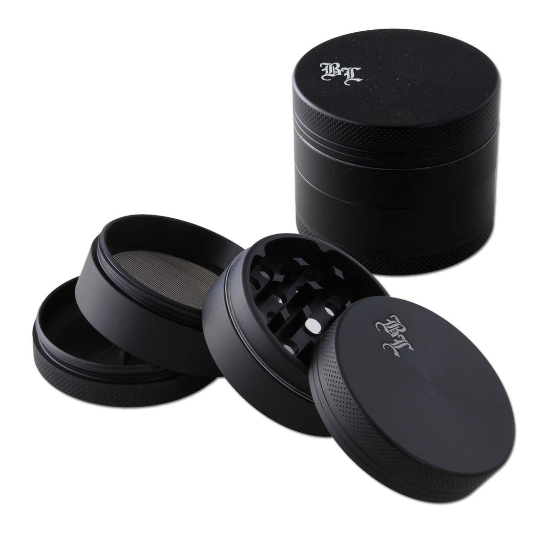 Black Leaf Aluminium Grinder 4-teilig seidenmatt