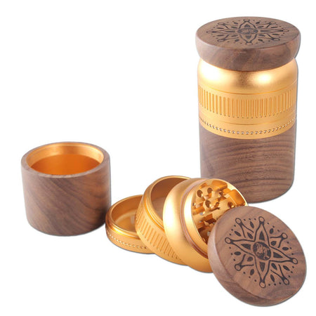 Black Leaf Alu/Walnuss Grinder 5-tlg. gold